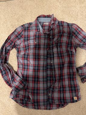 Carter's Red and Navy Plaid Button-Down Shirt